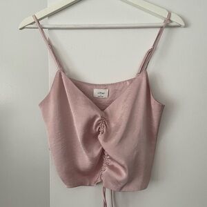 Wilfred Dusty Rose Satin Ruched Drawstring Cami